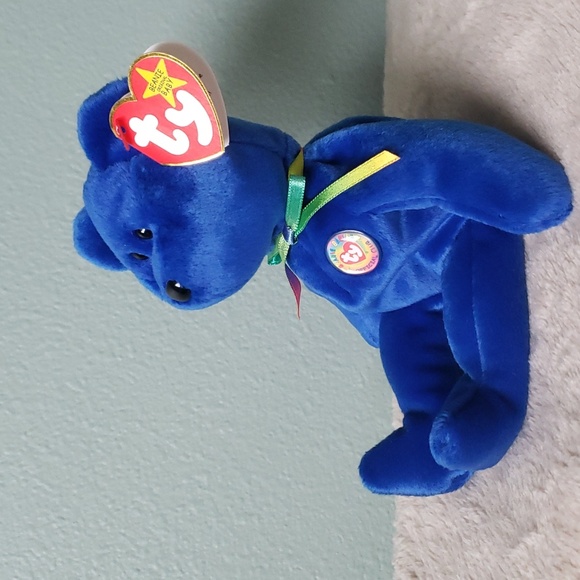 Clubby 🐻 1st Ty Collectors Club Beanie Baby 🐻 Royal Blue Bear 🐻 NWT - Picture 3 of 12